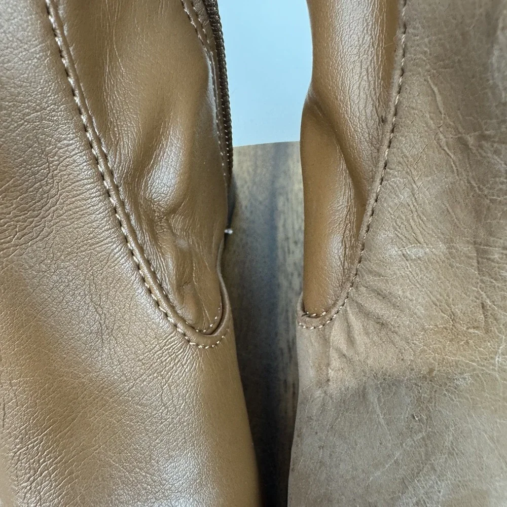 Womens New Franco Sarto Talfer Brown Faux Leather‎ Knee High Riding Boots Size 8